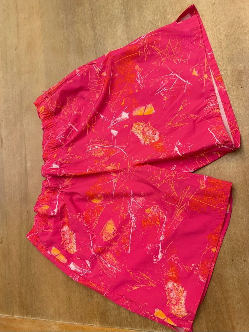 The North Face Men's Hot Pink Abstract Athletic Shorts